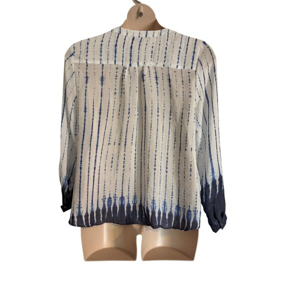 Zac & Rachel Button Up Size XL Water Color Pocket Roll Tab Sleeve NWT $48 Blouse - Picture 2 of 7